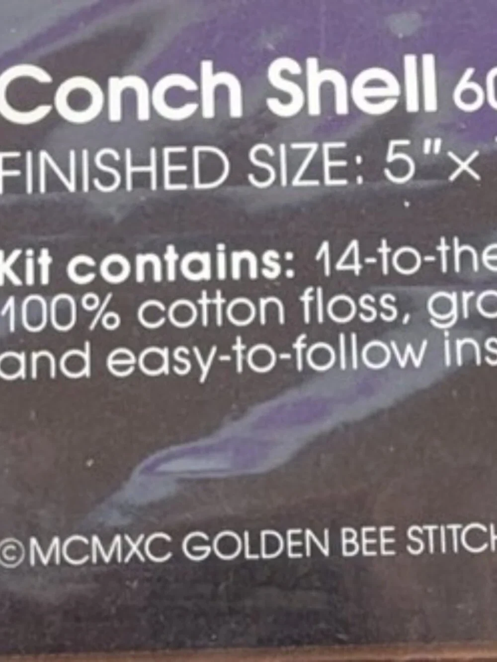 Golden Bee Vintage Conch Shell Counted Cross Stitch Kit 5x7 BNIP - 1074